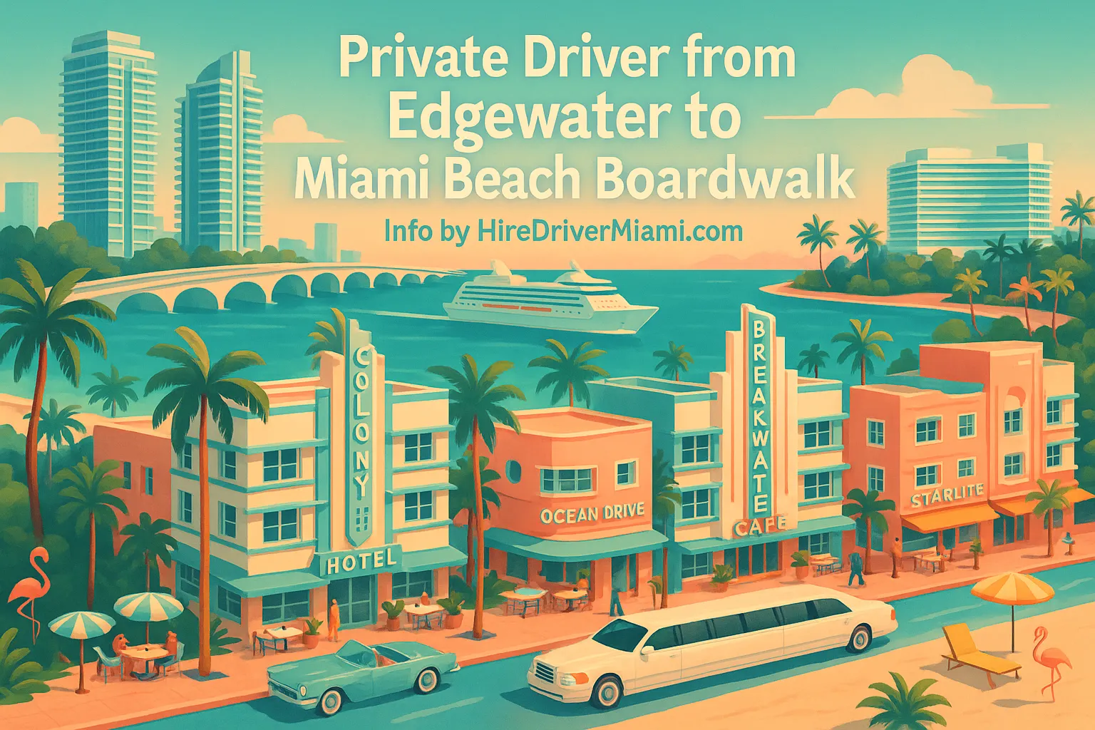 Private Driver from Edgewater to Miami Beach Boardwalk