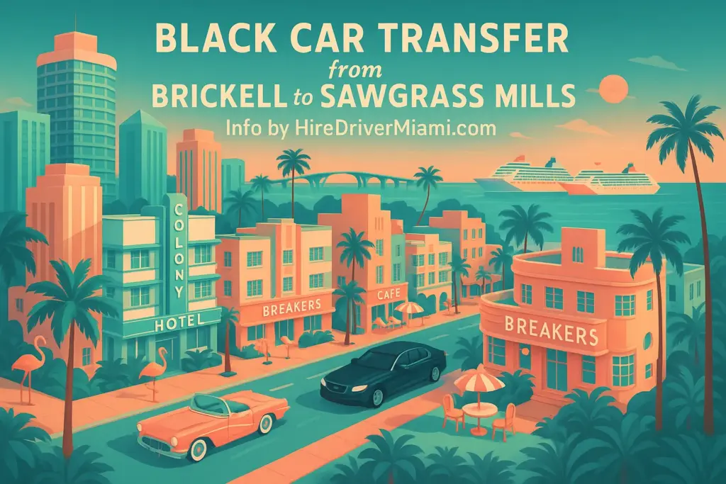 Black Car Transfer from Brickell to Sawgrass Mills