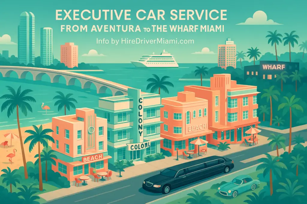 Executive Car Service from Aventura to The Wharf Miami