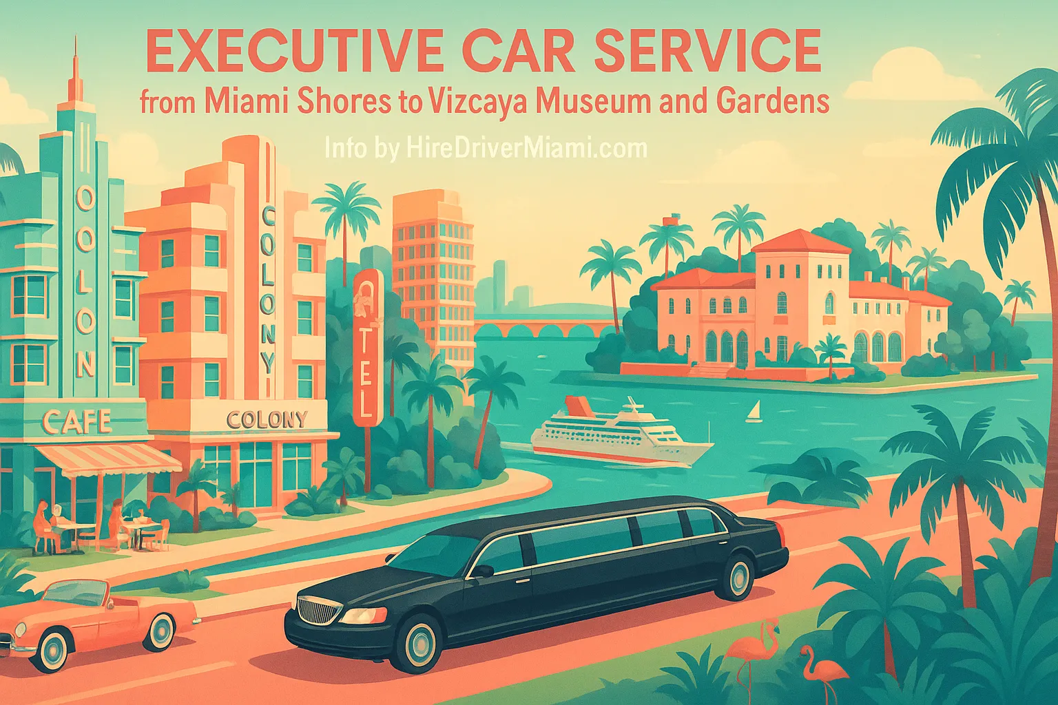 Executive Car Service from Miami Shores to Vizcaya Museum and Gardens