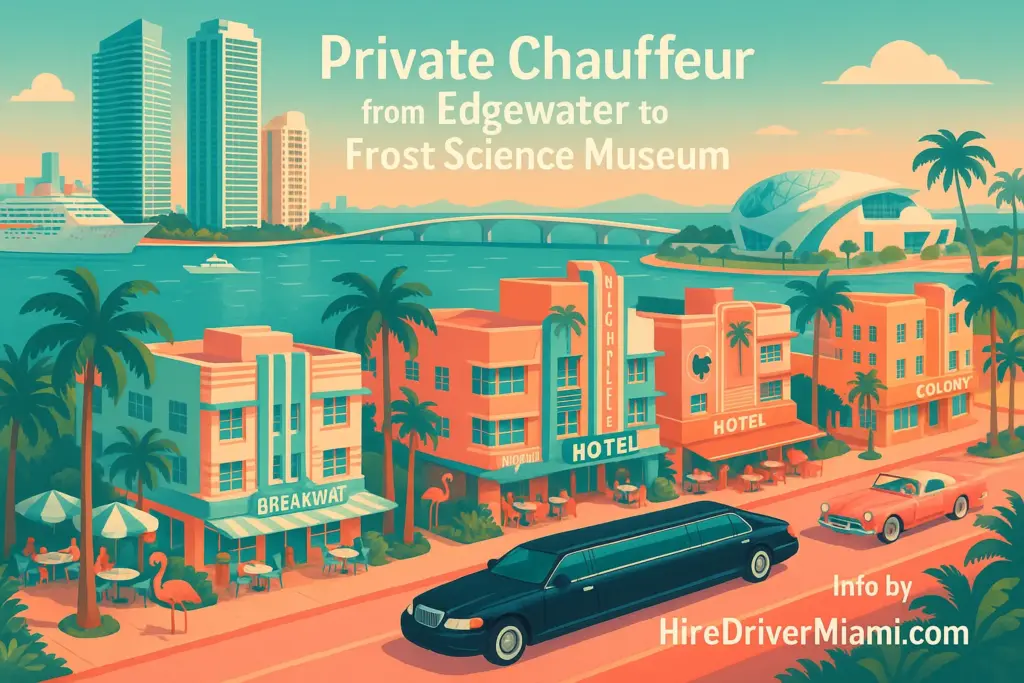 Private Chauffeur from Edgewater to Frost Science Museum