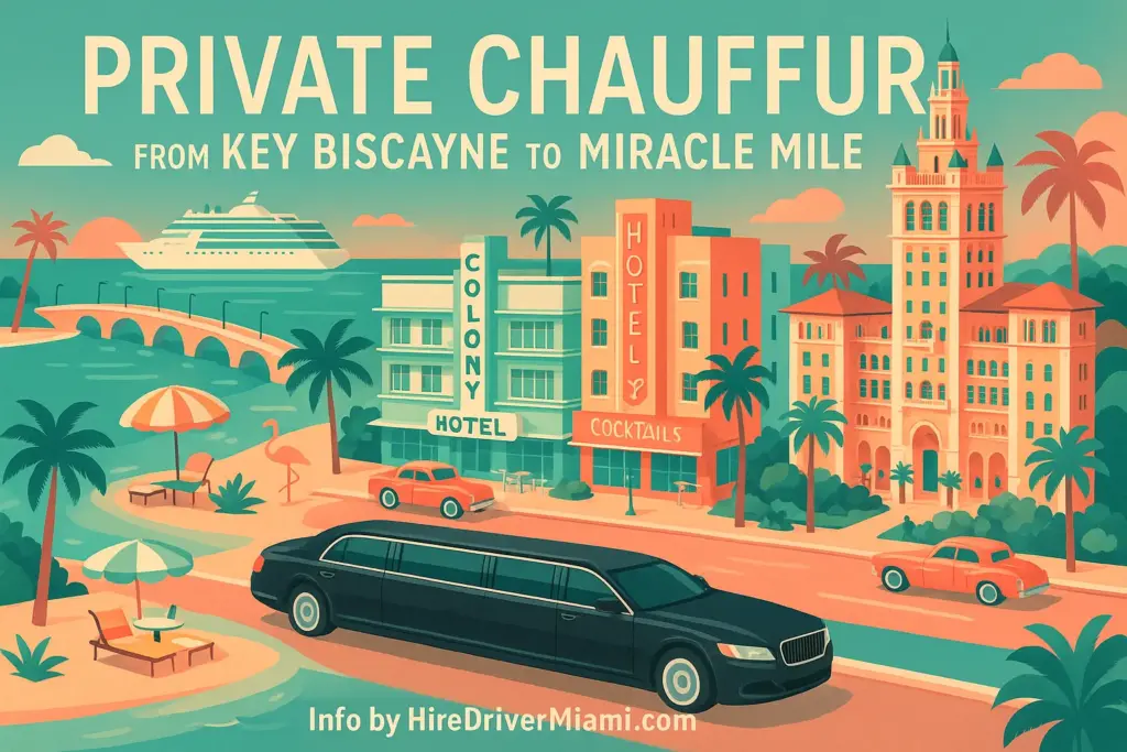 Private Chauffeur from Key Biscayne to Miracle Mile