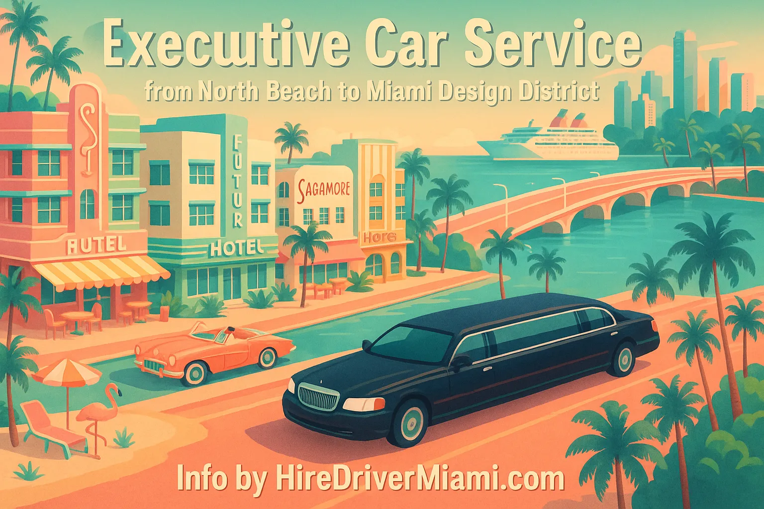 Executive Car Service from North Beach to Miami Design District