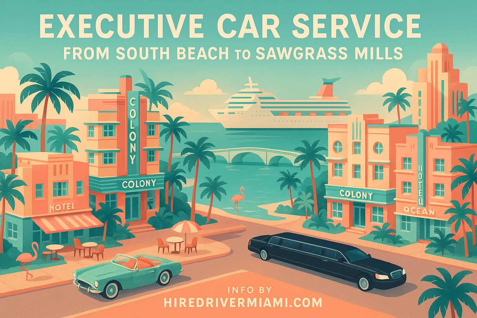 Executive Car Service from South Beach to Sawgrass Mills