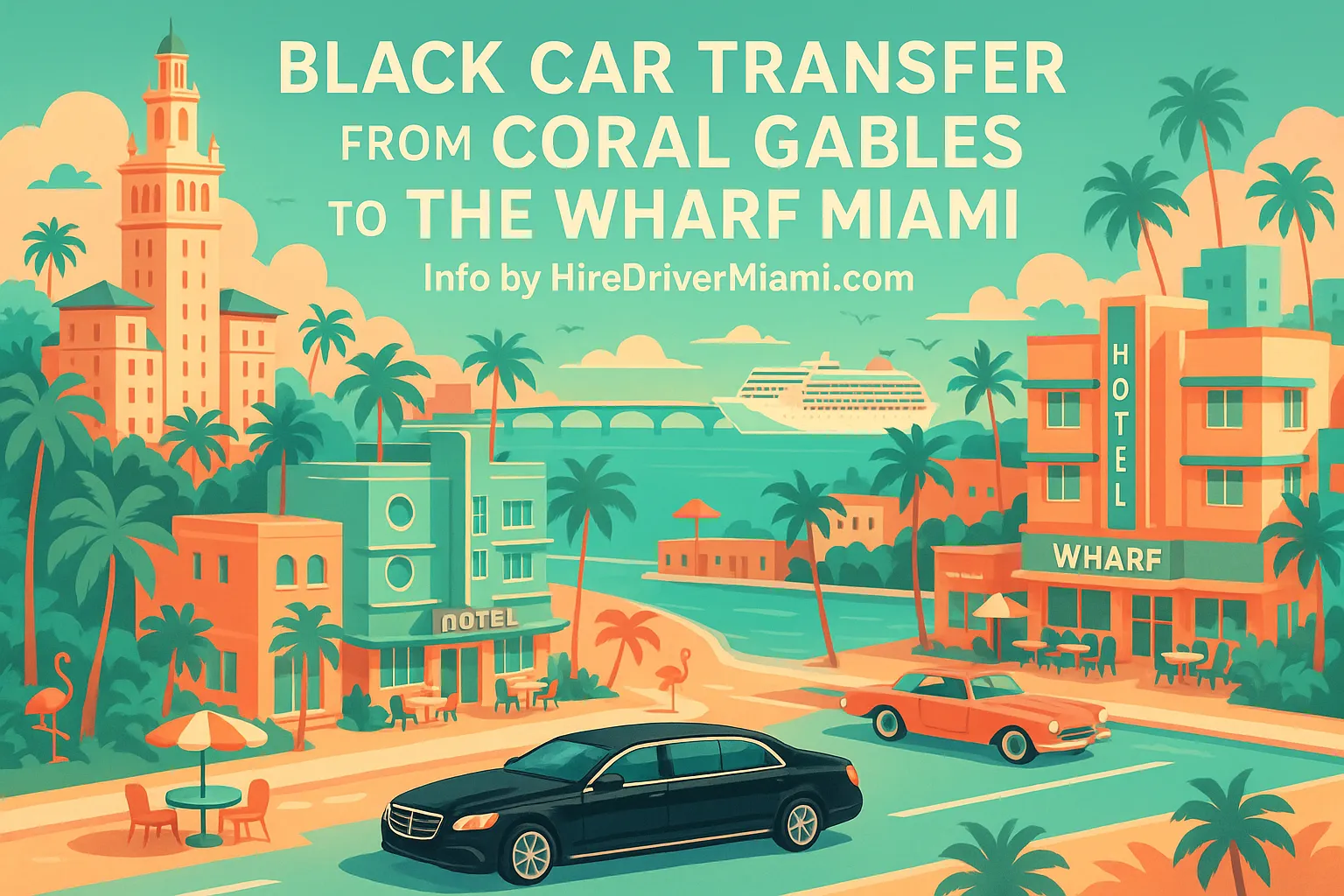 Black Car Transfer from Coral Gables to The Wharf Miami