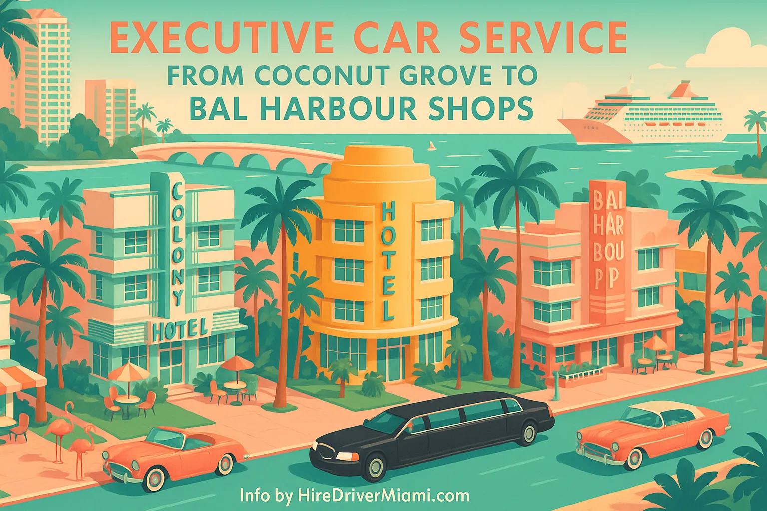 Executive Car Service from Coconut Grove to Bal Harbour Shops