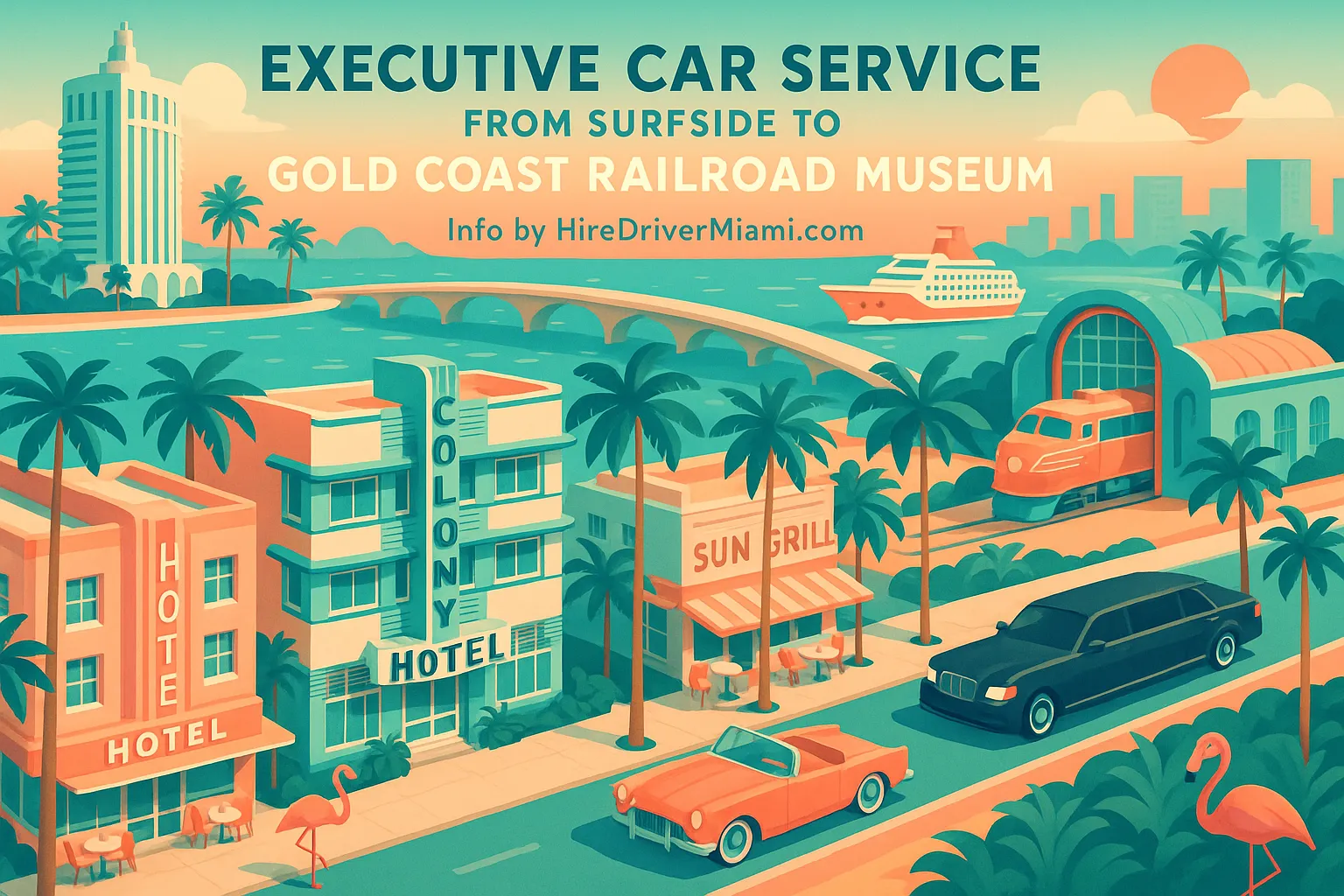 Executive Car Service from Surfside to Gold Coast Railroad Museum