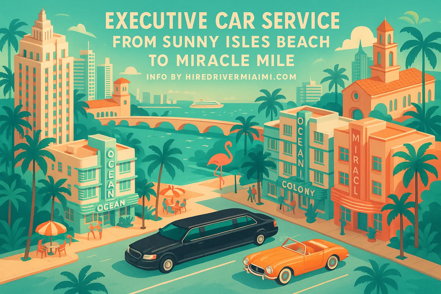 Executive Car Service from Sunny Isles Beach to Miracle Mile