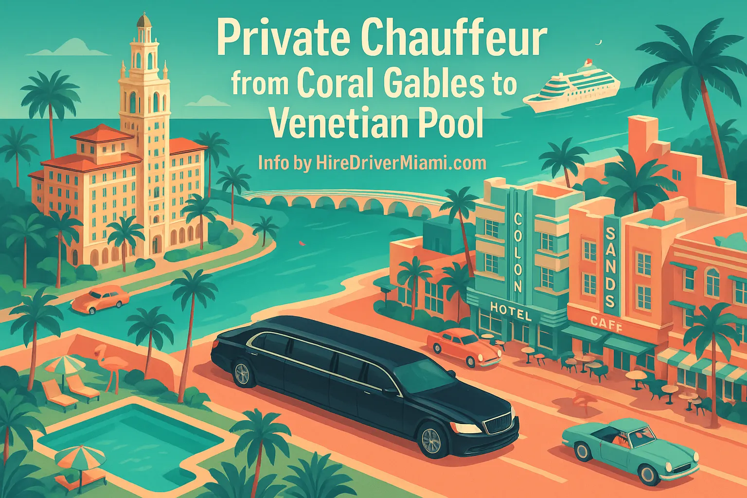 Private Chauffeur from Coral Gables to Venetian Pool