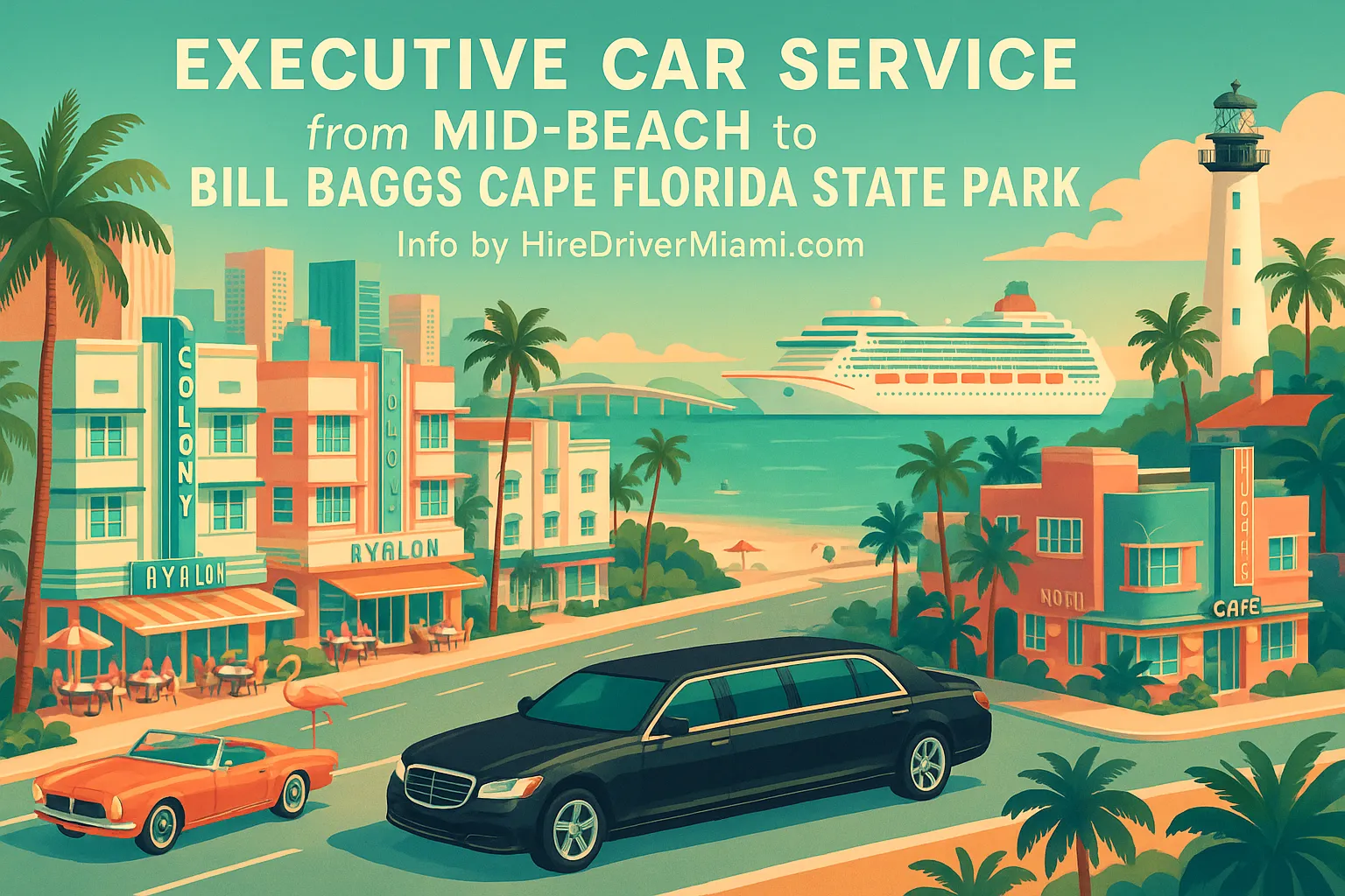 Executive Car Service from Mid-Beach to Bill Baggs Cape Florida State Park