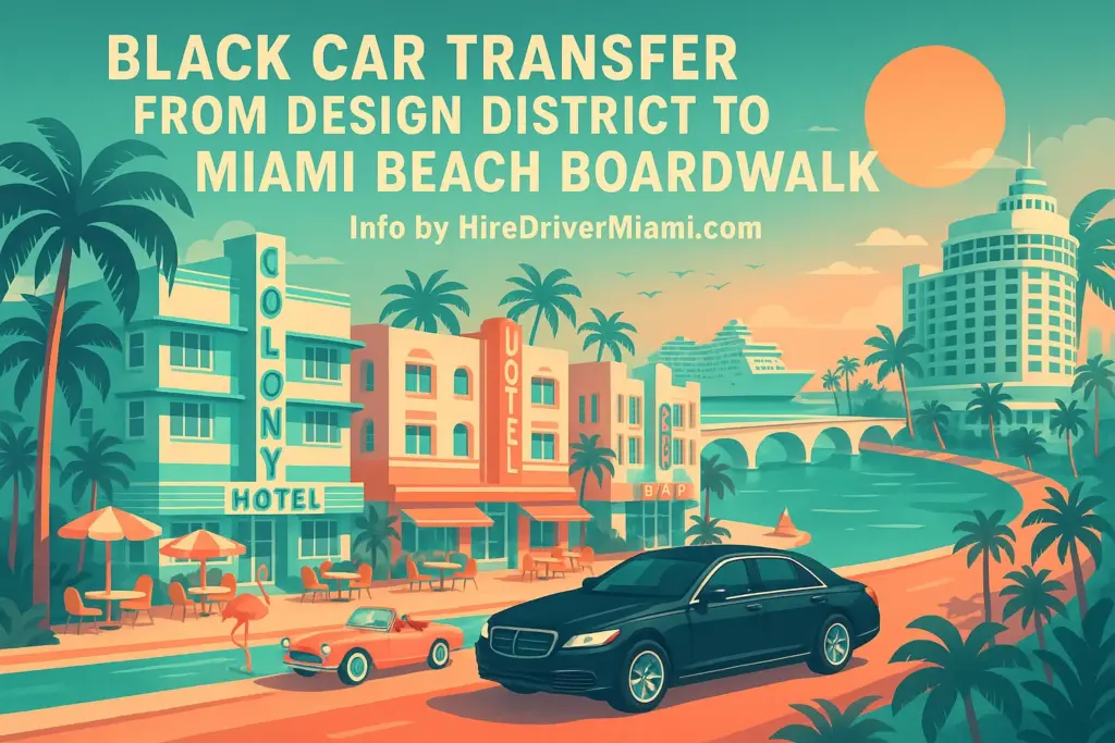 Black Car Transfer from Design District to Miami Beach Boardwalk