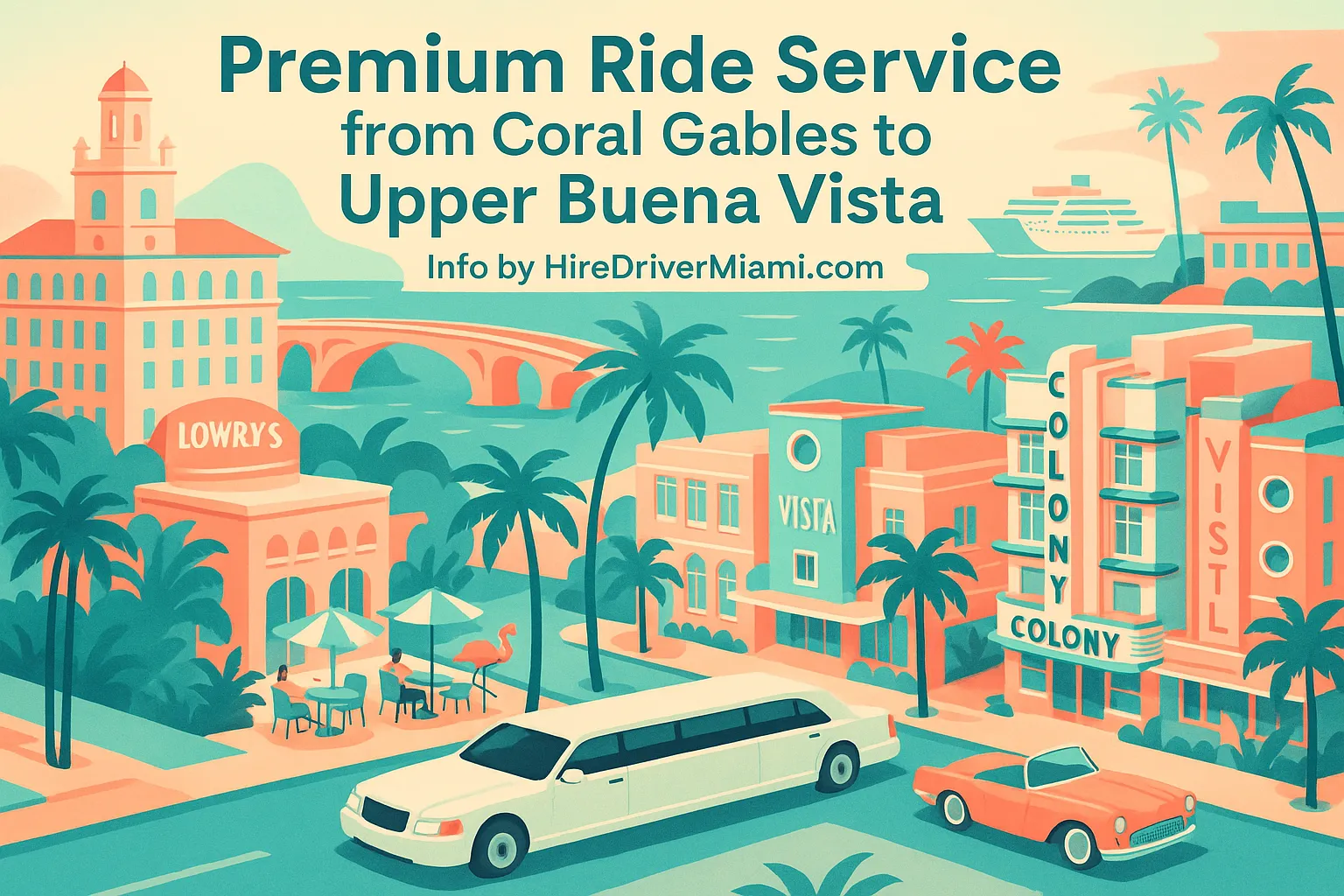 Premium Ride Service from Coral Gables to Upper Buena Vista